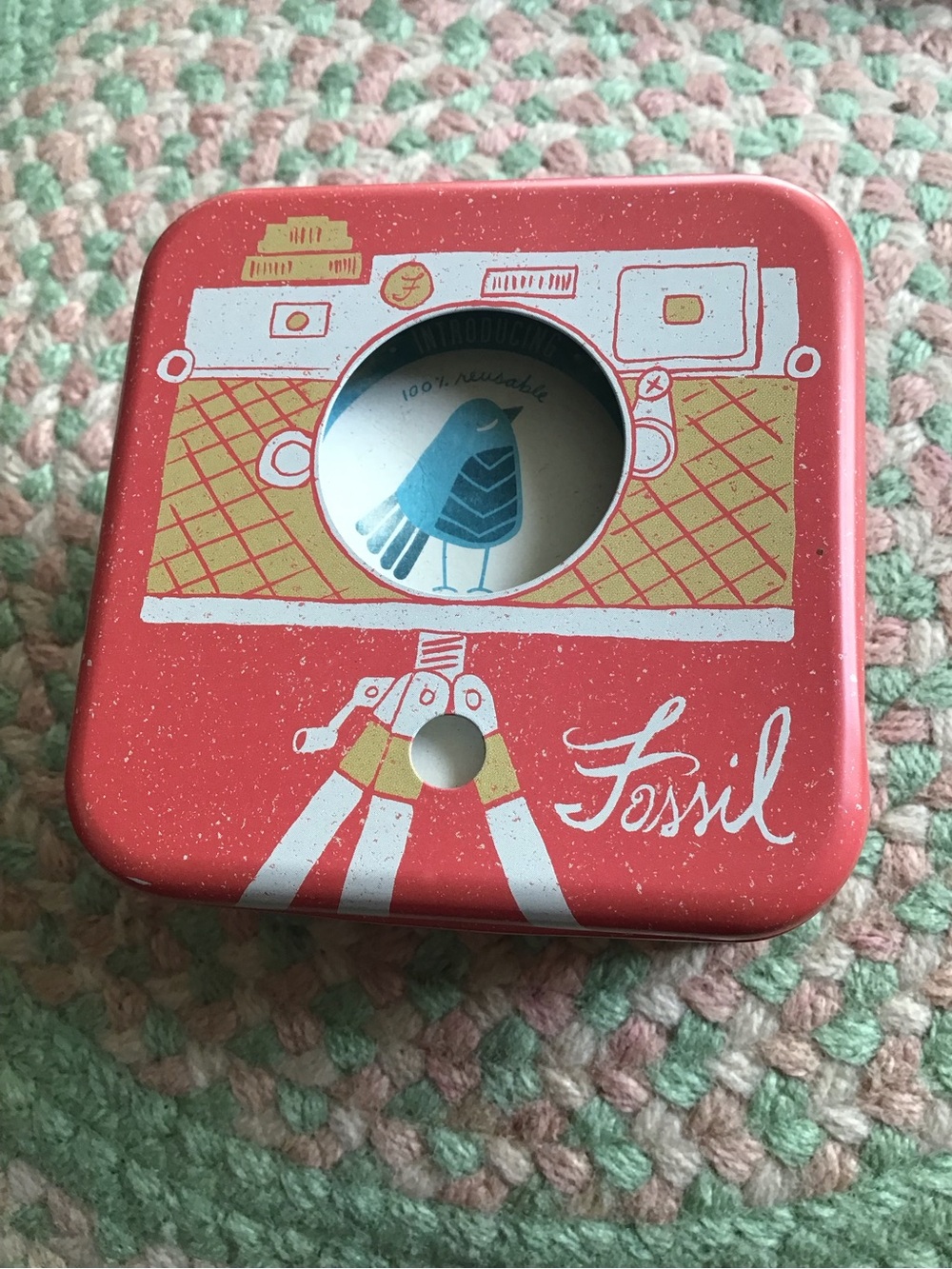 Fossil Watch bird house tin.